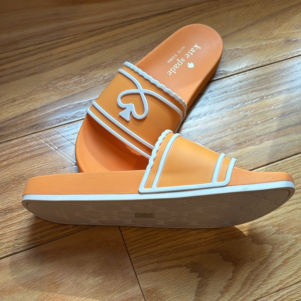 ♠️Kate Spade Brigitte Pool Slide, Sunset Blaze Orange - Picture 7 of 10